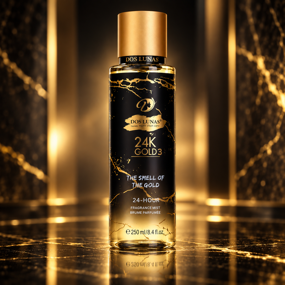 صورة توضيحية لطريقة استخدام معطر 24K Gold 3 من DOS LUNAS