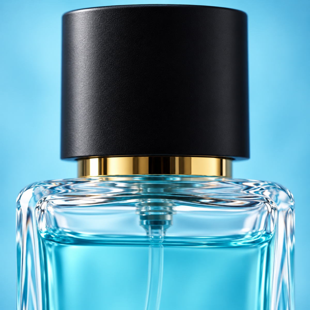 لقطة مقربة لزجاجة عطر DOS LUNAS Elegante 91 أو دو بارفان وتفاصيل الغطاء
