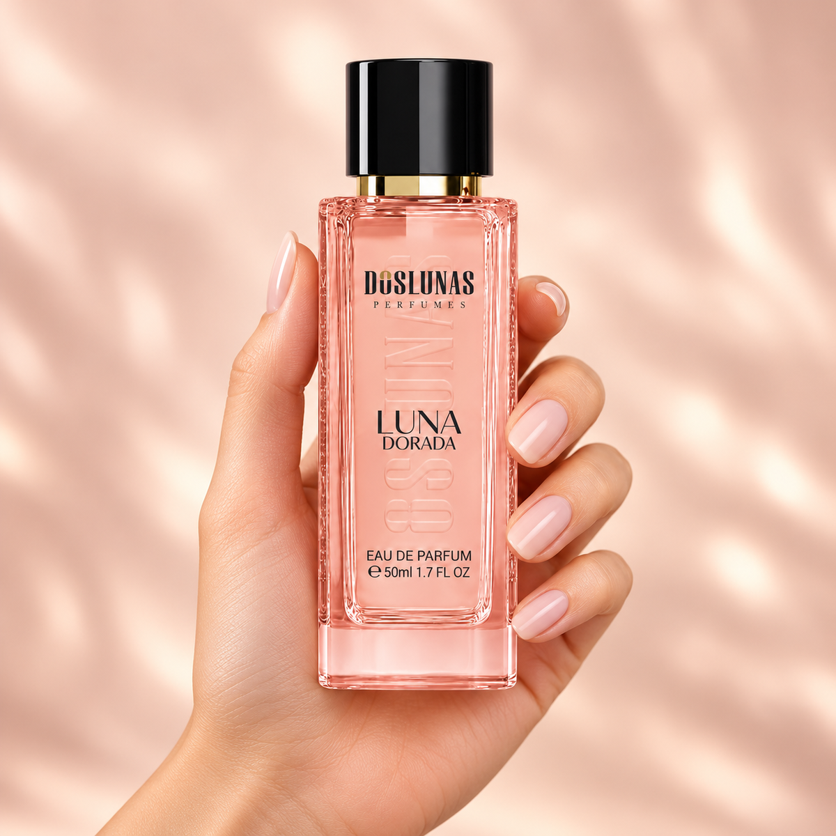 زجاجة عطر DOS LUNAS Luna Dorada 18 أو دو بارفان سعة 50 مل ممسوكة باليد