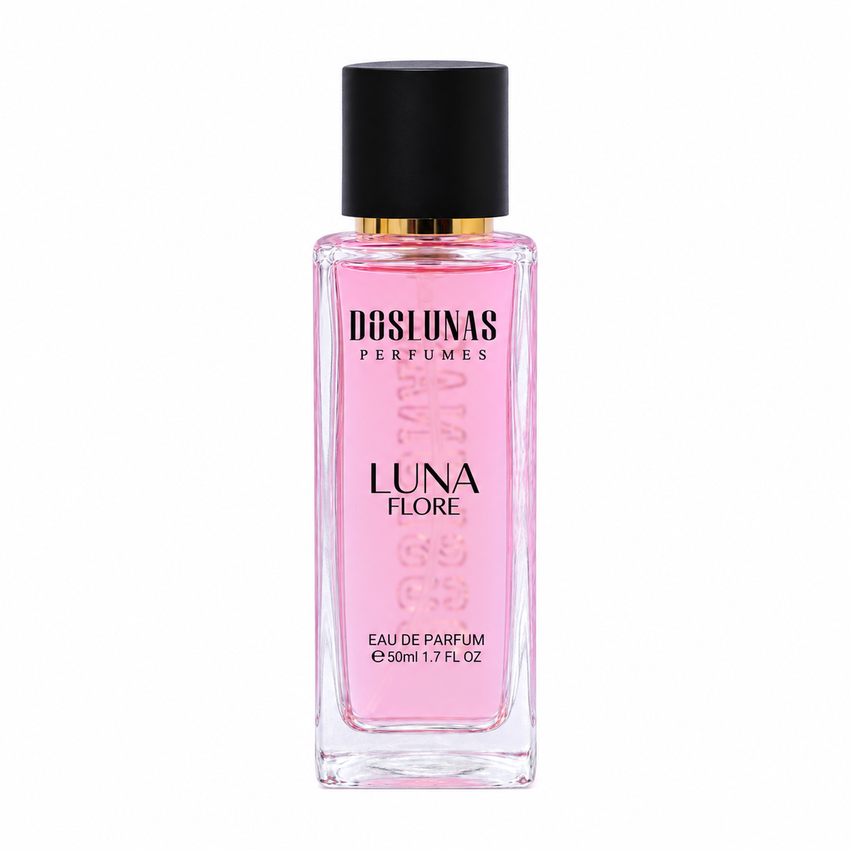 زجاجة عطر DOS LUNAS Luna Flore 28 أو دو بارفان على خلفية بيضاء